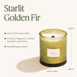 LA JOLIE MUSE Christmas Candles, Starlit Golden Fir Candle – Pine, Cedarwood, Fir Balsam | 19 oz Large Wooden Wick Candle | Natural Soy Wax | 90 Hours Clean Burn | Gift-Ready for Hosts & Gatherings