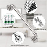18 Inch Shower Grab Bar 2 Pack Brushed Nickel SUS304 Safety Bathroom Grab Bars with Concealed Screws, 500lbs Support Assist Bath Handle Balance Bar for Handicap Elderly Pregnant