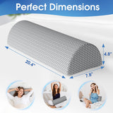 TranquilRelax Knee Pillow for Back Sleeping Memory Foam Half Moon Bolster Pillow for Legs, Under Knee Support, Ankle & Foot Comfort Orthopedic Pillow for Side Sleepers (Grey, 20.4" x 8" x 4.9")