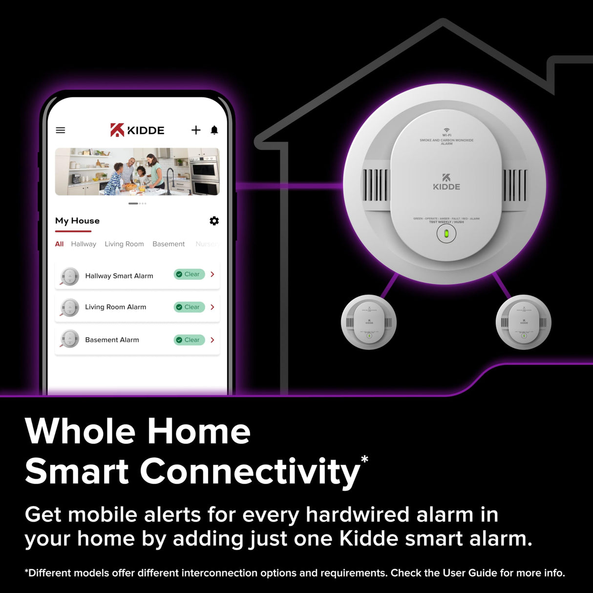 Kidde Hardwired Kidde App Enabled Smart Smoke and Carbon Monoxide Detector, AA Battery Backup, Voice Alerts, Interconnected Alarm