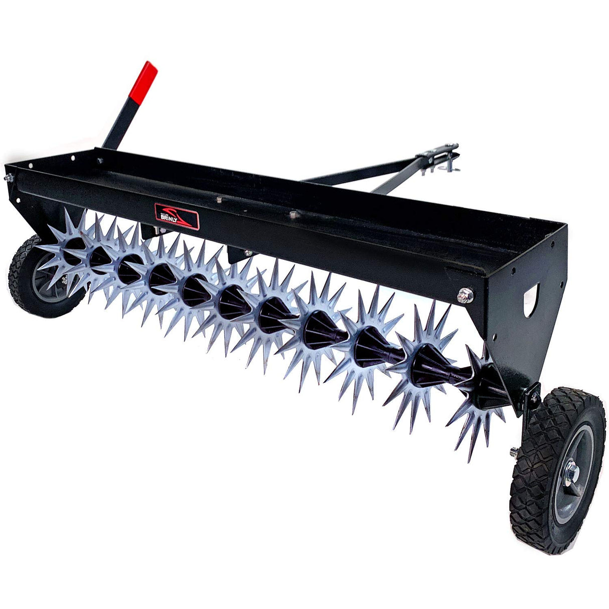 Brinly SAT2-40BH-P Tow Behind Spike Aerator with Transport Wheels, 40" - Carbon