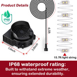 Air Blower Fan for Inflatables, 12V 1.5A Mini Airup Replacement Blower Fan with 2.0A Adapter and 5 LEDs Bulbs Light for Halloween and Christmas Inflatables (IP68 Waterproof, 3200RPM, 5.0 * 5.0'')