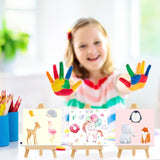 Mimorou 32 Pack 3 x 3 Inch Mini Canvases with Easel Sets for Painting Small Art Stretched Canvases Panels Pack with Wood Display Easel for Kids Birthday Parties Operation Christmas Gifts Items