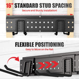 ZICANYCO Garage Tool Organizer Wall Mount 48 inches with 10 Adjustable Heavy-Duty Hooks, Garage Organization, Garden Tool Storage Rack, Yard, and Shed, Holds Up to 400 lbs