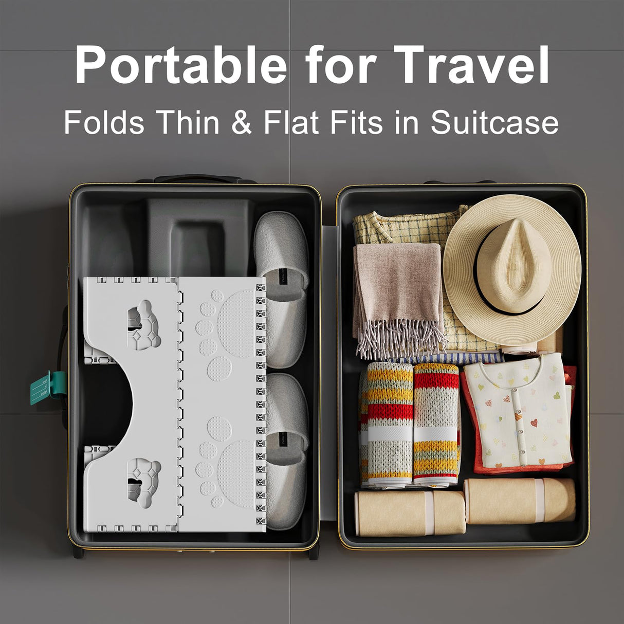 Foldable Toilet Stool Poop Stool Adult, Portable Squatting Potty for Travel Size, 7 Inch Toilet Stool Squat Adult, Collapsible Pooping Foot Stool for Bathroom, Toilet Step for Kids