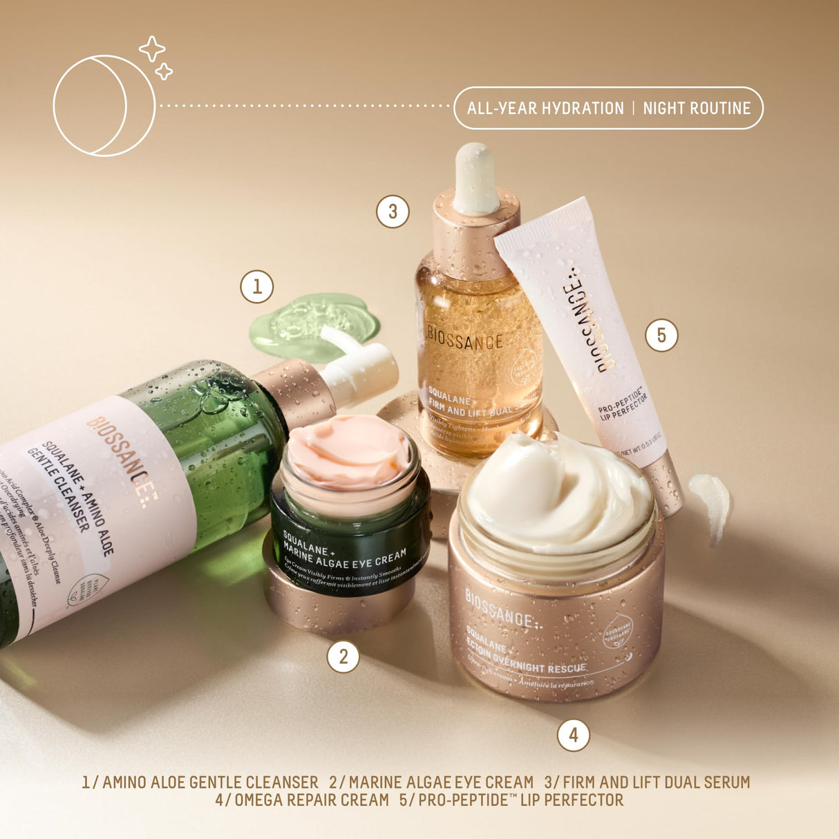 Biossance Squalane + Firm & Lift Dual Serum – Face Serum for Maturing Skin – Lifts & Hydrates – Reduces Wrinkles – Hyaluronic Acid, Squalane, Ectoin, Gravetye Giant & Bisabolol – 30ml