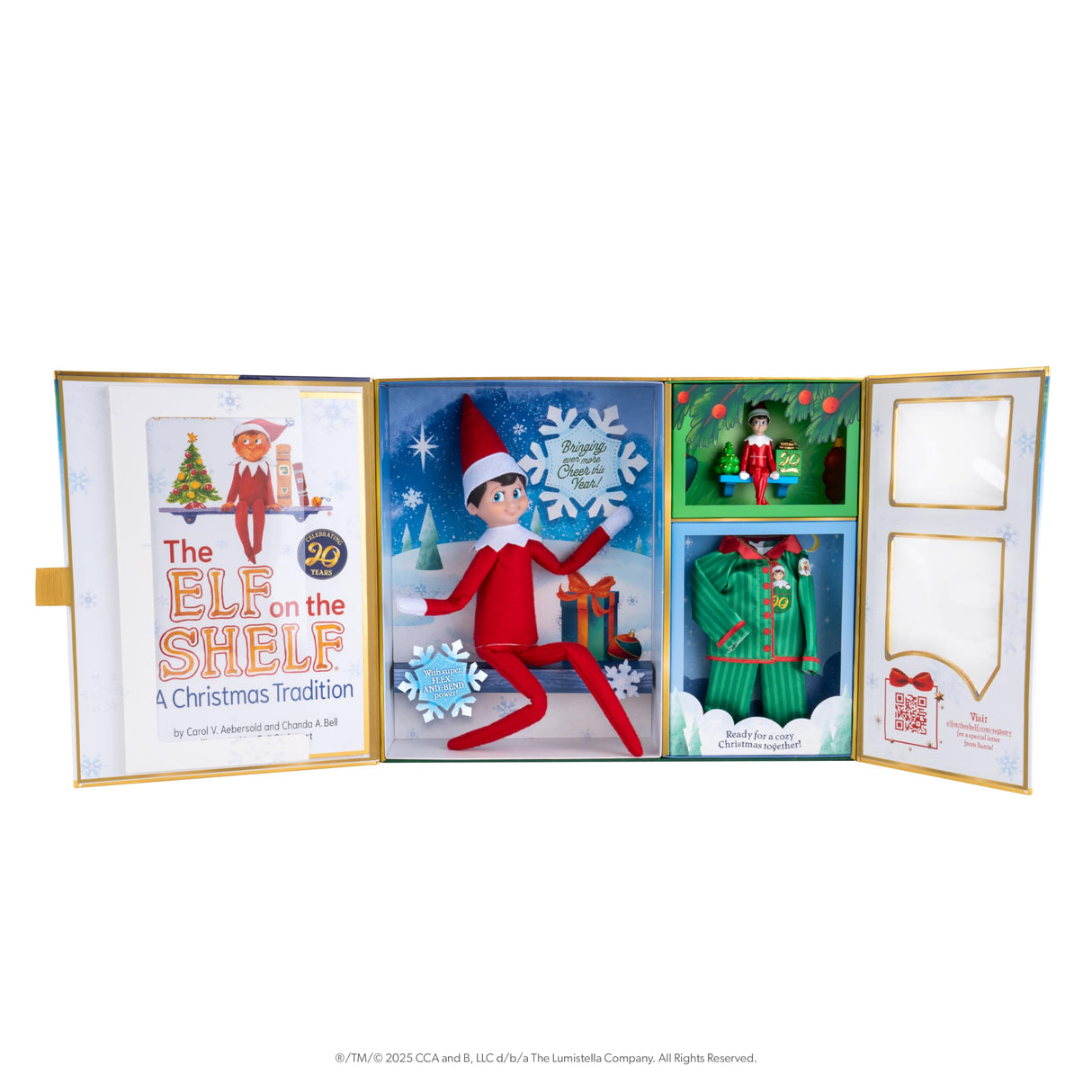 The Elf on the Shelf: A Christmas Tradition Limited 20th Anniversary Edition Box Set - Posable Boy Scout Elf with Blue Eyes, New Edition Storybook and Keepsake with Collectible Pajama Set and Ornament
