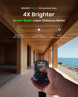 MILESEEY S50 Green-Beam Laser Distance Measure - 400ft Laser Measure, P2P, Side-Laser Alignment, Rechargeable, 2.4" IPS Backlit Display, Area/Volume Measurement, 8 Units, Indoor&Outdoor