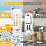 TJOY 12 Pack Dimmable G9 LED Bulb 4W Equivalent 40 Watt, 3000K Soft Warm White, T4 G9 Bi-pin Base Halogen Replacement, G 9 Socket Light Bulb for Chandelier Wall Sconce, 120V No Flicker, 450LM