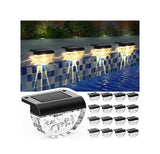 Melunar 16 Pack Solar Deck Lights Outdoor, Solar Step Lights Waterproof for Outside, Yard, Patio, Garden, Pool, Railing, Stairs, Fence (Warm White)