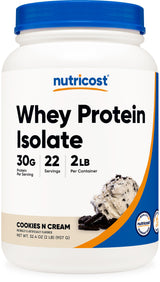 Nutricost Whey Protein Isolate (Cookies N Cream, 2 Pounds)