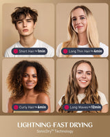 FanttikSolo SonicDry H10 APEX Hair Dryer, Ionic Fast Drying Blow Dryer with HD Display, Brushless Motor, Thermo-Control, Magnetic Concentrator, 110000 RPM High-Speed, LightFlow