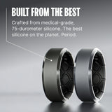 Groove Life Zeus Edge Flat Earth Anti Stretch Silicone Ring Breathable Rubber Wedding Rings for Men, Unique Design, Comfort Fit Ring - Size 9