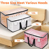 BlissTotes Moving Bags, 10-Pack Storage Bags, Moving Bags Heavy Duty Extra Large, Moving Totes, Clear Moving Bags, Reinforced Handles & Tag Pocket, Christmas Totes (125L)