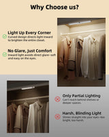 EZVALO 13-inch Motion Sensor Closet Lights, 2 Pack Rechargeable LED Lights with Rotatable Sensor, Glare-Free, 3 Color Temps & Dimmable, Magnetic Cabinet Lighting for Closet, Pantry, Stairs