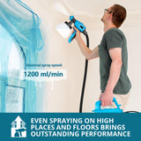 Tilswall 800W HVLP Paint Sprayer, High Power Electric Spray Gun with 3 Nozzle Sizes, 3 Spray Patterns, and 1300ML Detachable Container - Perfect for Furniture, Cabinets, House and Fences