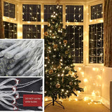 Solhice LED Curtain Lights Outdoor 20ft x10ft, 600 LED Plug in Hanging Christmas String Lights Indoor Bedroom, Twinkle Light Backdrop for Outside Wedding Decor, Warm White (Not Connectable)