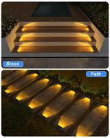 DetarZinLED Solar Step Lights for Outside,4 Pack Solar Stair Lights Outdoor Waterproof,Warm White Deck Light Solar Powered Waterproof for Steps,Stairs,Walkway,Sidewalk,Patio,Pathway