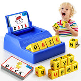 Montessori Matching Letter Game for Kids Ages 3-8 | Educational Learning Spelling Toys with Storage Function | Christmas Birthday Gifts for 3 4 5 6 Year Old Boys & Girls | Larger Blue (50% Bigger)