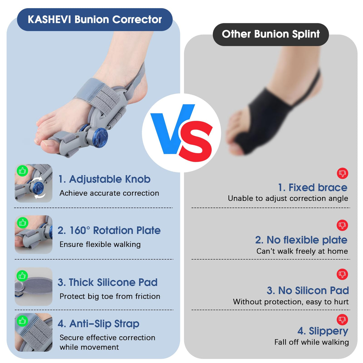 KASHEVI Bunion Corrector for Women & Men Big Toe: Adjustable Bunion Fi ...