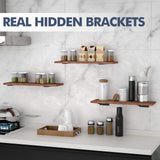 Starunder 6 Pack Floating Shelf Brackets, 6 Inch Heavy Duty Industrial Shelf Bracket, Black Metal L Brackets for Shelves Support DIY(1/5 Inch Thicked)