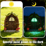 ChilArt Mushroom Fairy Door for Tree - Glow in The Dark Yard Art