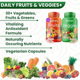 Just Ripe Nutrition Fruits and Veggies Supplement - 90 Fruit and 90 Vegetable Capsules - 100% Whole Natural Superfood - Filled with Vitamins and Minerals - Supports Energy Levels (2 Pack)