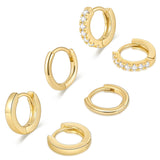 micuco Small Gold Hoop Earrings for Women Men, 3 Pairs Gold Huggie Hoops 8