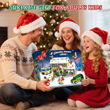 CUBIMANA 2025 Christmas Gingerbread House Village Building Set with Light - 1993PCS Holiday Snow Village Mini Building Blocks Toy with Bus & Pickup Truck Xmas Gifts for Adults Kids Boys Girls Age 12+