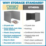 20-Pack Desk Dividers for Students - Durable & Waterproof Plastic Privacy Shield Divider, Classroom Folders Teacher Supplies, Easy-to-Clean Plastic Study Carrel Folder Boards for Student Desks, Grey