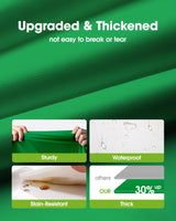 Pureegg Plastic Table Cloth Disposable 20 Pack, 54 x 108 Inch Table Cloths, St Patricks Day, Christmas Decorations, Tablecloths, Rectangle, Forest, Emerald, Plastic Cover, Leakproof & Sturdy, Green