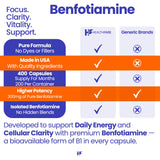 Healthfare Benfotiamine 300mg | 200 Capsules | Fat Soluble Thiamine Vitamin B1 | Supports Overall Health | Non-GMO | Gluten Free (2-Pack)