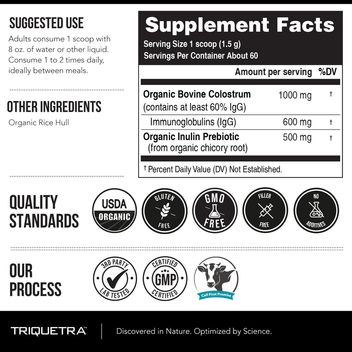 C-Strum® Organic Bovine Colostrum Powder, 60% igG, First Milking, Grass Fed, Max Strength Colostrum Supplement from German Dairy Cows - Gut, Immunity, Skin & Hair Support (60 servings)