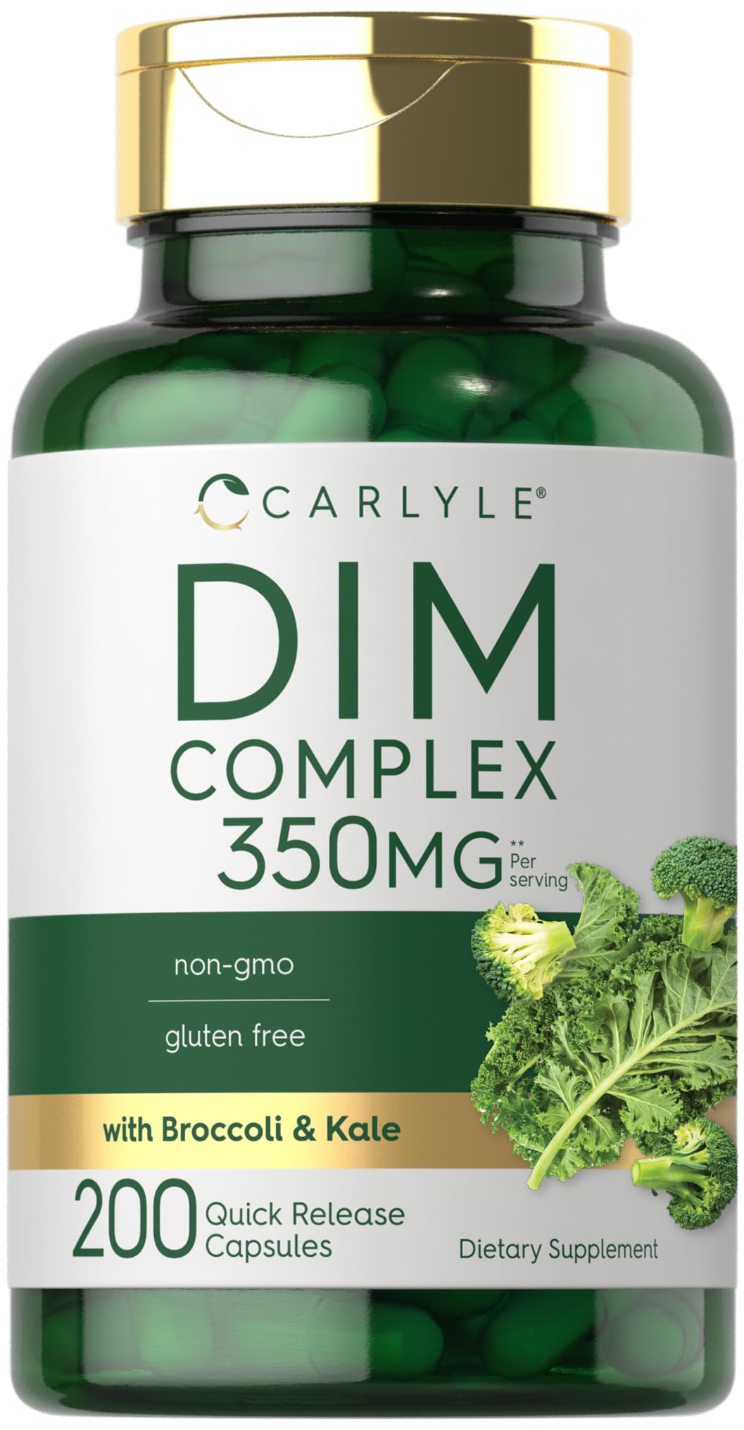 Carlyle DIM Supplement for Women & Men | 350mg | 200 Count | Vegetarian, Non-GMO & Gluten Free Complex