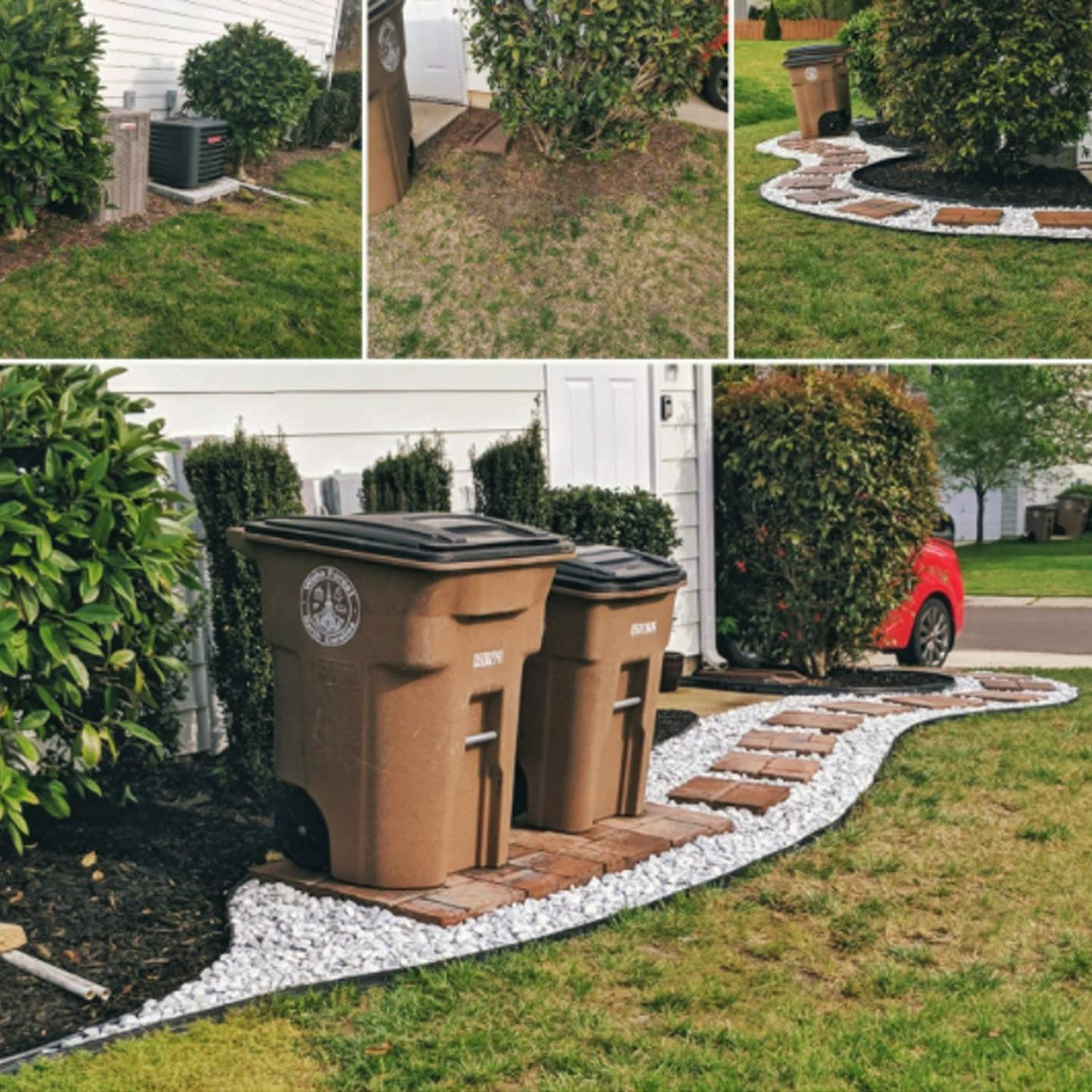 Asoleo Garden Edging, 40FT Landscape Edging with 40 Landscape Spikes, Pever Edging, No Dig Garden Edging Lawn Border, Border Edging for Landscaping