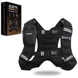 ZUETK Weighted Vest, 6lb/8lb/12lb/16lb/20lb/25lb/30lb Weight Vest with Reflective Stripe, Weighted Vest for Men Women Workout Equipment for Strength Training, Running, Jogging, Fitness, Weight Loss