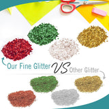 Christmas Glitter for Crafts 1 LB EA Bulk Fine Craft Glitter, 4 Count Christmas Confetti Pack Green, Red, Clear, Gold for Resin, Scrapbooking and Décor