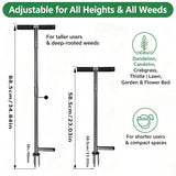 OUTUQ Stand-Up Weed Puller Tool - Stainless Steel with Ergonomic Handle & Foot Pedal