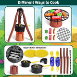 FUN LITTLE TOYS Kids Play Tent with Camping Toys, Toddler Tent with Battery Lantern, Kids Pop Up Tent Indoor Outdoor Toys Christmas Birthday Gifts for Boys