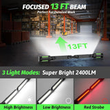 Sylsmart Rechargeable Mechanic Light, 2-in-1 Magnetic Light Bar with Motion Sensor, 2400LM Underhood Work Lights for Mechanics, for Automotive Repair, Inspection, Garage, Emergency