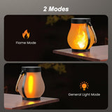 Hompavo Gen2 Solar Lanterns Outdoor with Ultra-Real Flame, Dual Charging (USB/Solar) & 2 Mode - Waterproof Decorative Hanging/Table Lights for Yard Patio Garden Birthday Mothers Day Gifts for Women, 4
