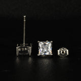5 Pairs 925 Sterling Silver Square Stud Earrings for Women Men 3 4 5 6 7mm