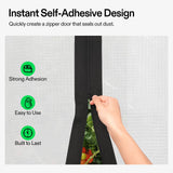 VIVOSUN 2-Pack Self Adhesive Zipper Door for Debris Barriers, 3In. x 7Ft. Peel & Stick, Heavy-Duty & Double-Sided Zipper for Tarp, Greenhouse, Indoor Outdoor Tent, Black