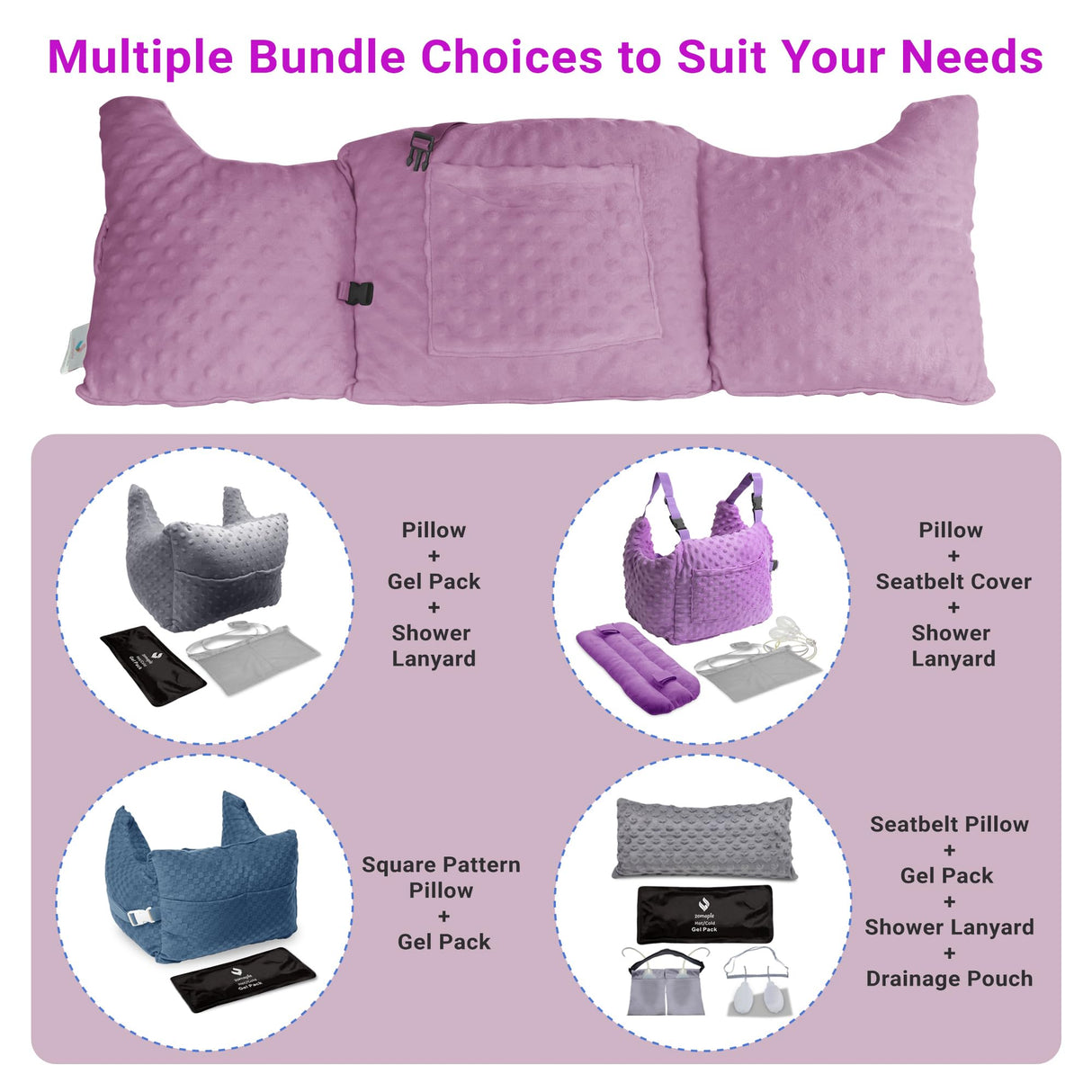 Zomaple Mastectomy Pillow - Post Surgery Pillow, Mastectomy Recovery Must Haves, Breast for After Heart Surgery, Reduction & Augmentation Patients Sleeping, Recovery Seatbelt Protection-Surgery Gift