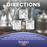 Wright's by Weiman Silver Cleaner and Polish Cream - Gently Clean and Remove Tarnish without Scratching, Ammonia-Free, 8 Ounce, 2 Pack with Polishing Cloth