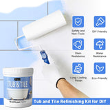 DWIL Tile Paint, Tub and Tile Refinishing Kit with Tools, Water-based Bathtub Paint - Low Odor, Easy to Use, 25-30sq.ft, 16.5oz, Semi-Gloss White