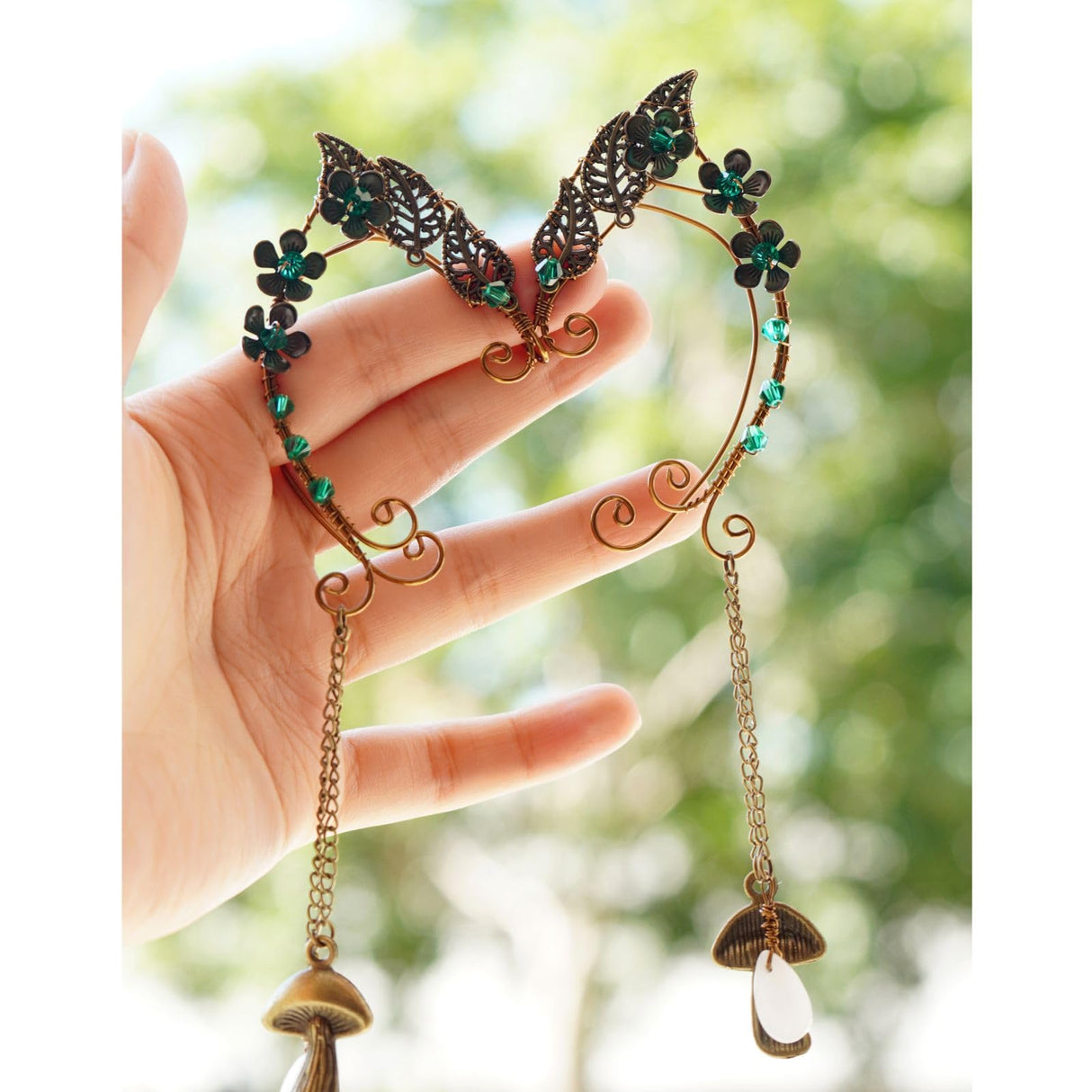 OwMell Fairy Elf Ear Cuffs, Handcraft Ear Clips Wrap Earrings, Non-Pierced