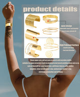 BOMAIL 6 Pieces Gold Upper Arm Cuff Band Bracelet Set