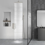 Aolemi Shower Faucet Set Rain Shower System with Handheld Spray Bathroom Shower Combo Rough-in Valve and Shower Trim Kit Included Brushed Nickel 8 Inch Wall Mount Shower Head