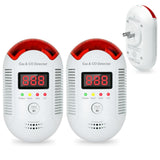 GQIRIL Gas and Carbon Monoxide Detector - Natural Gas Leak and Smoke CO Detector Portable Plug in, 2-in-1 Carbon-Monoxide Combination Alarm with Light - Natural for Home Kitchen Car RV Travel, 2Pack